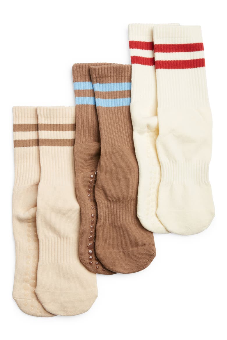3-Pack Varsity Grip Crew Socks, Main, color, RETRO
