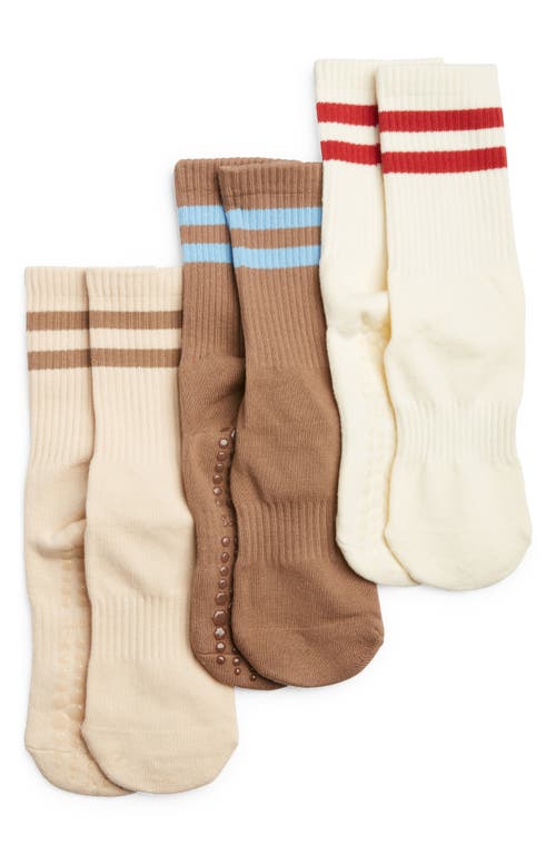 High Heel Jungle 3-pack Varsity Grip Crew Socks In White