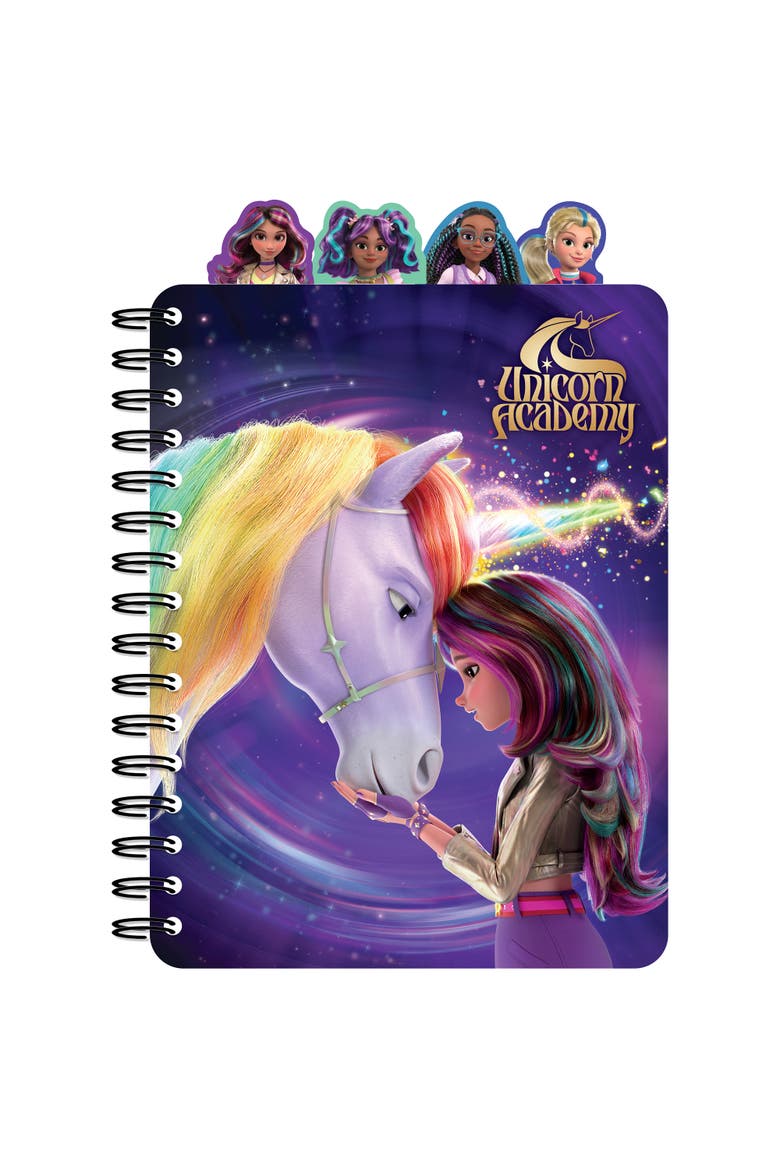 4 Tab Journal, Unicorn Academy, 160 Pages, Spiral Notebook, Kids 3+, Main, color, Multicolored