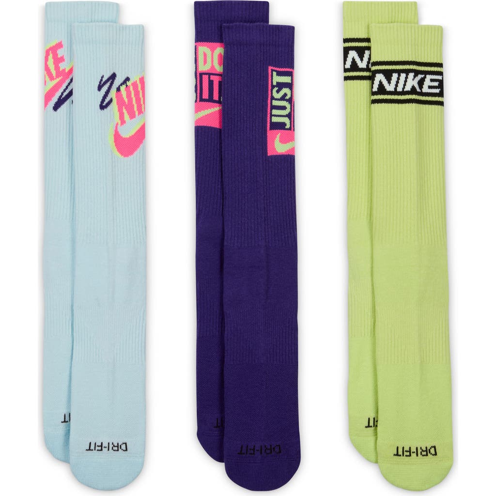 Nike Assorted 3-pack Dri-fit Crew Socks In Multi Color