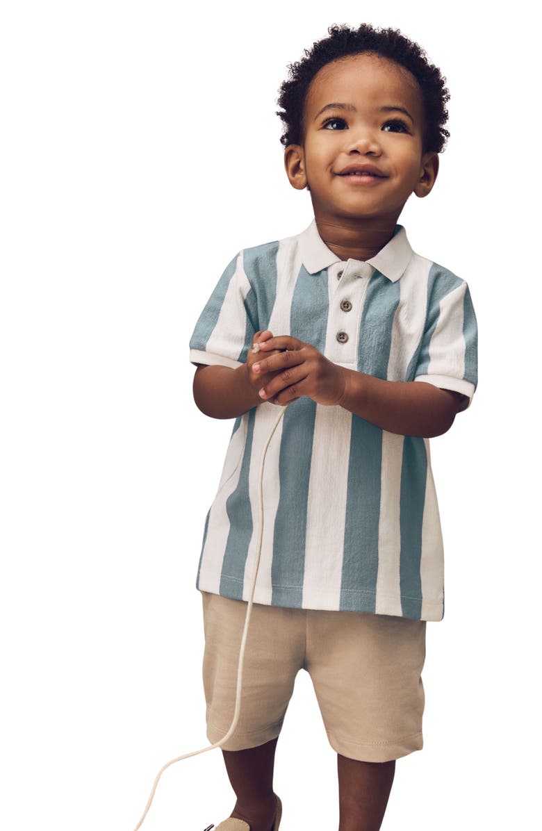 NEXT Kids' Stripe Cotton Polo & Shorts Set, Alternate, color, 