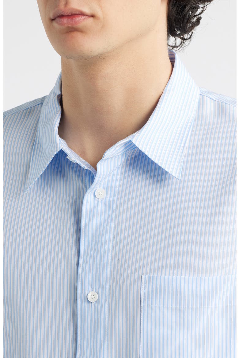 Stripe Relaxed Fit Button-Up Shirt, Alternate, color, BLUE STRIPE