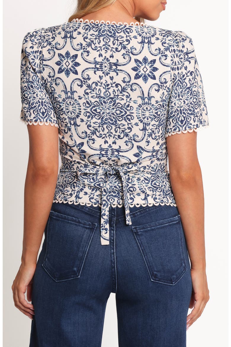 Jett Mosaic Print Button Front Top, Alternate, color, AZALEA MOSAIC