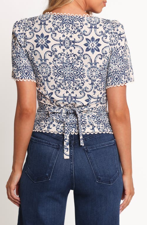 Petal And Pup Petal & Pup Jett Mosaic Print Button Front Top In Blue