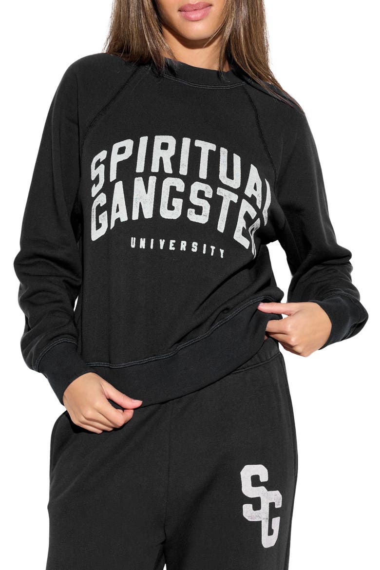 University Graphic Sweatshirt, Main, color, BLACK