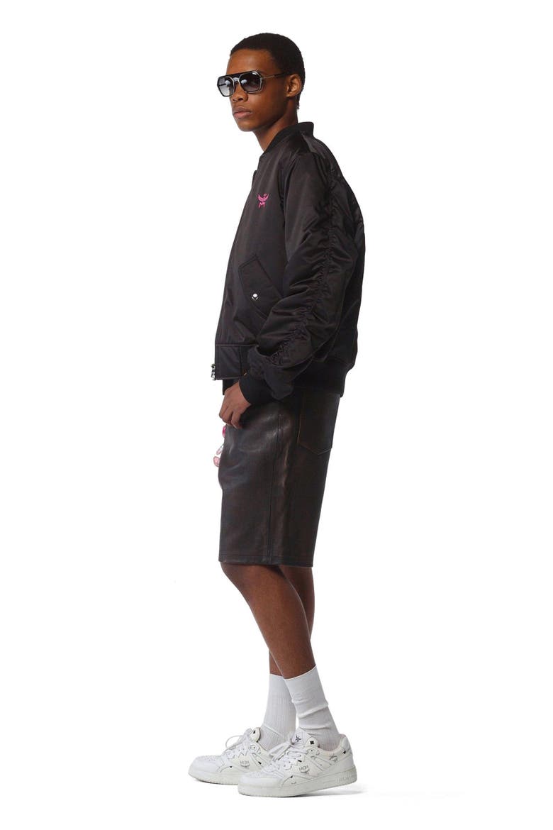 x SNIPES Satin Bomber Jacket, Alternate, color, Black