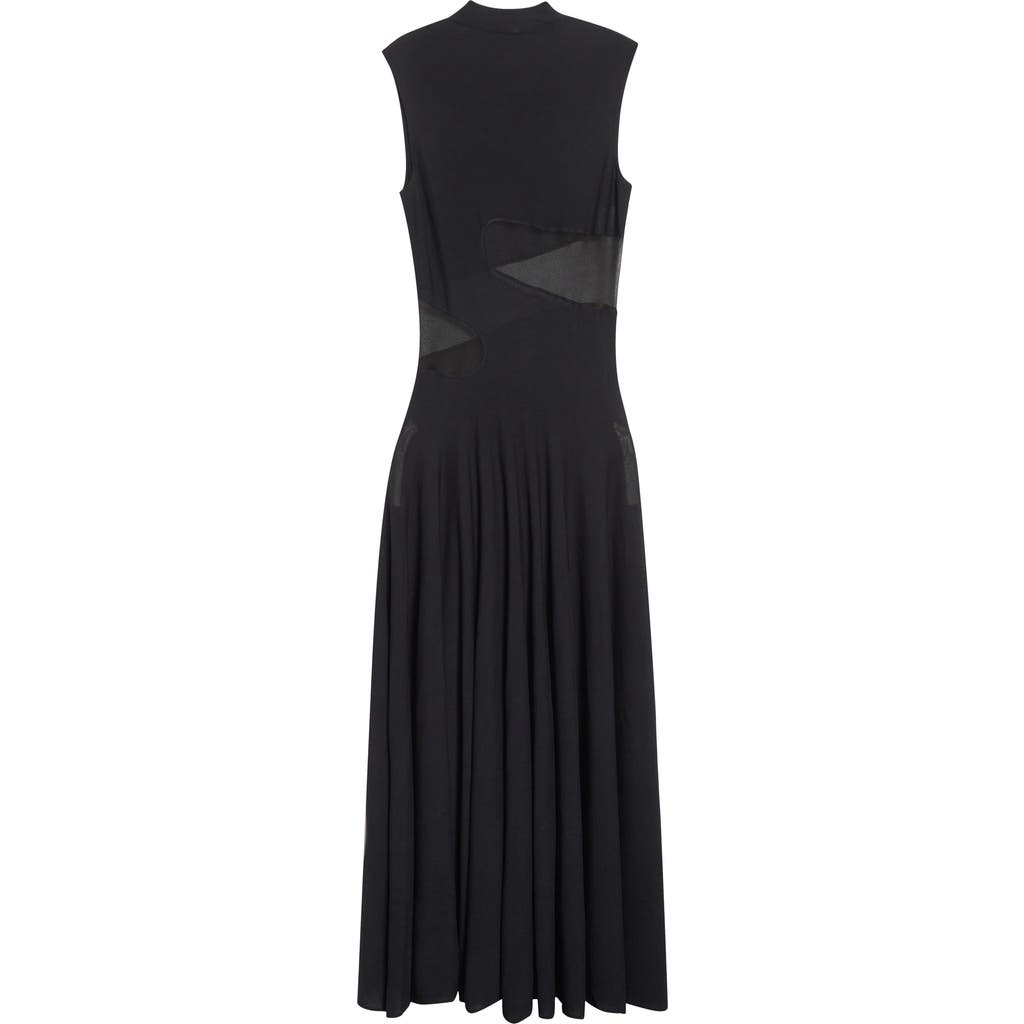 Alaïa Cutout Waist Sleeveless Jersey Fit & Flare Dress In Black