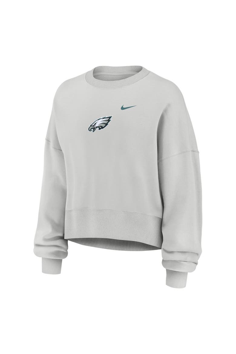 Women's Nike  Gray Philadelphia Eagles Oversized Primetime Phoenix Fleece Sweatshirt, Alternate, color, Gray