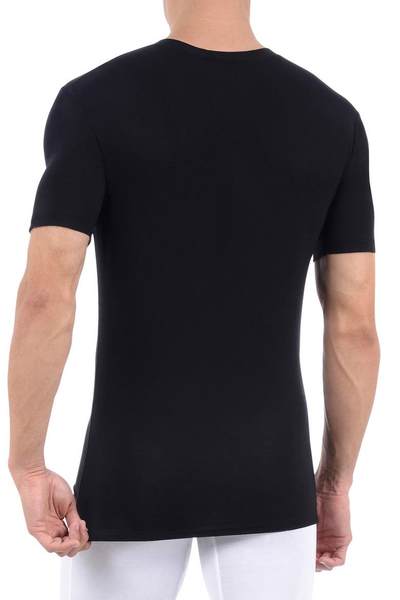 Second Skin High V-Neck Undershirt, Alternate, color, BLACK