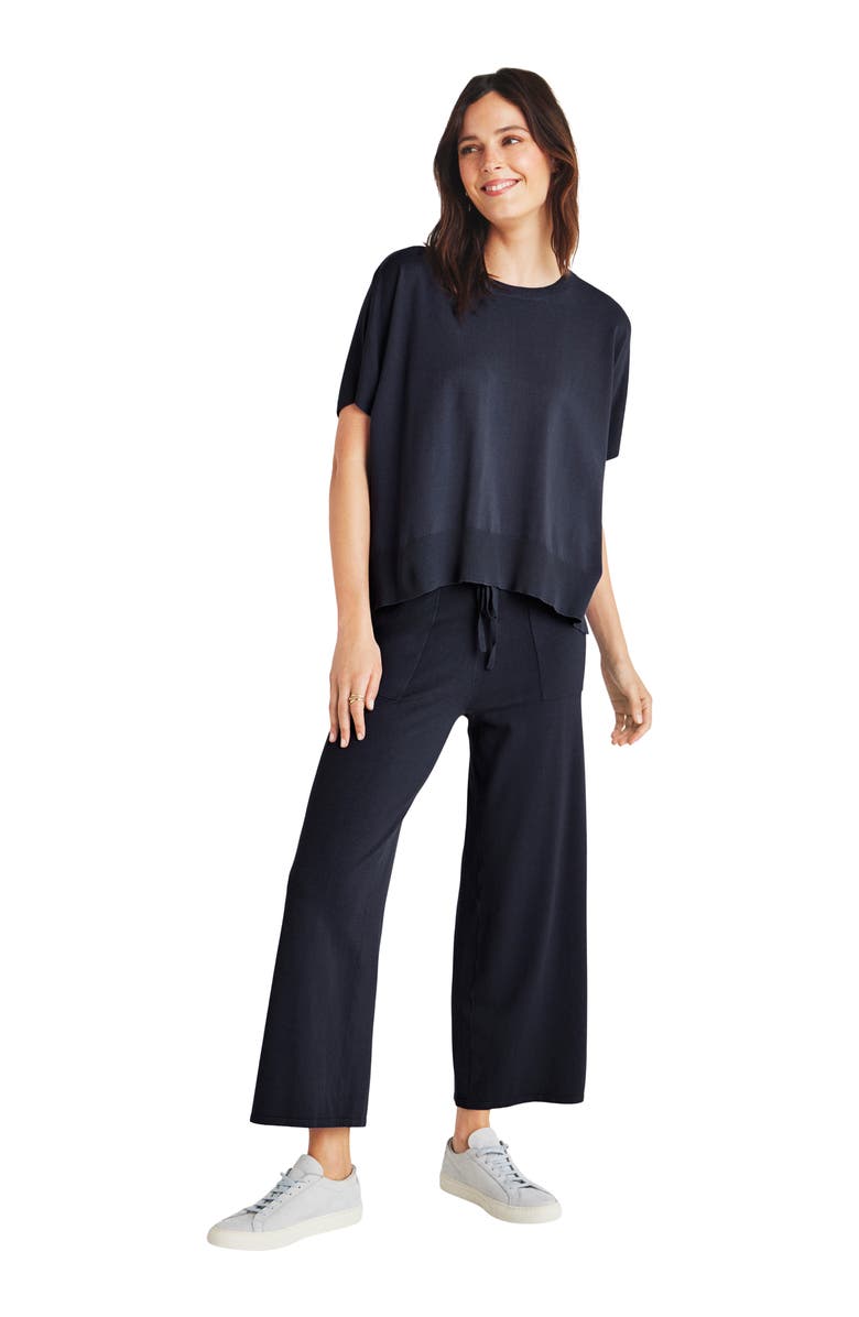 Splendid Veronica Short Sleeve Sweater, Alternate, color, Navy