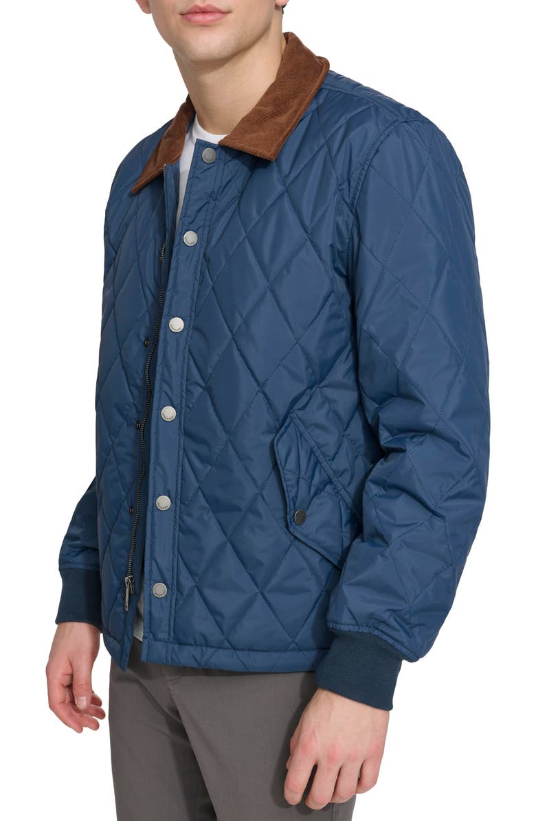 Dockers<sup>®</sup> Quilted Water Resistant Corduroy Collar Bomber, Alternate, color, Navy