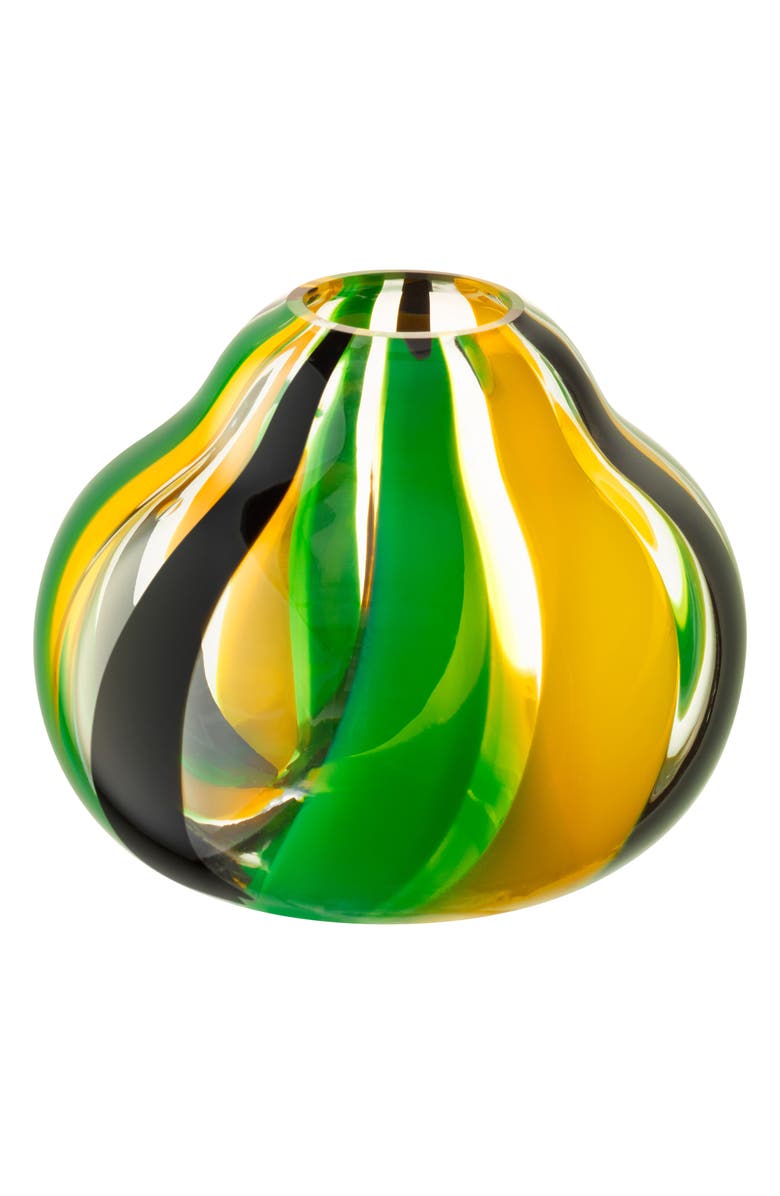 LSA Folk Glass Vase, Main, color, Black/ Green