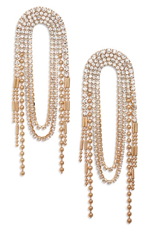 Mixed Chain Waterfall Drop Earrings