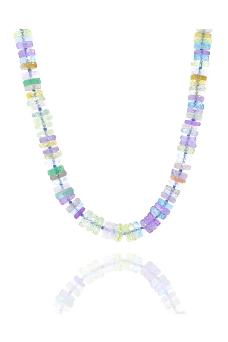 Faceted Gemstone Necklaces - Summer Pastel Mix, Main, color, 17-19"