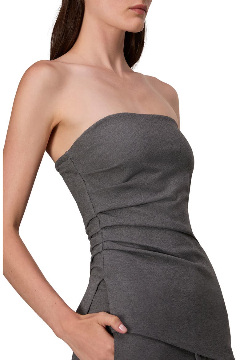 Irina Ruched Strapless Top, Alternate, color, CHARCOAL