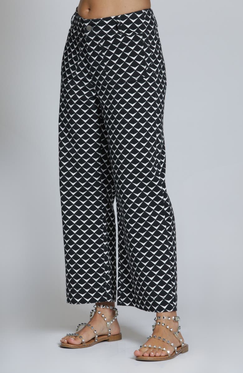 APNY Print Wide Leg Ankle Jeans, Alternate, color, Blackwhite