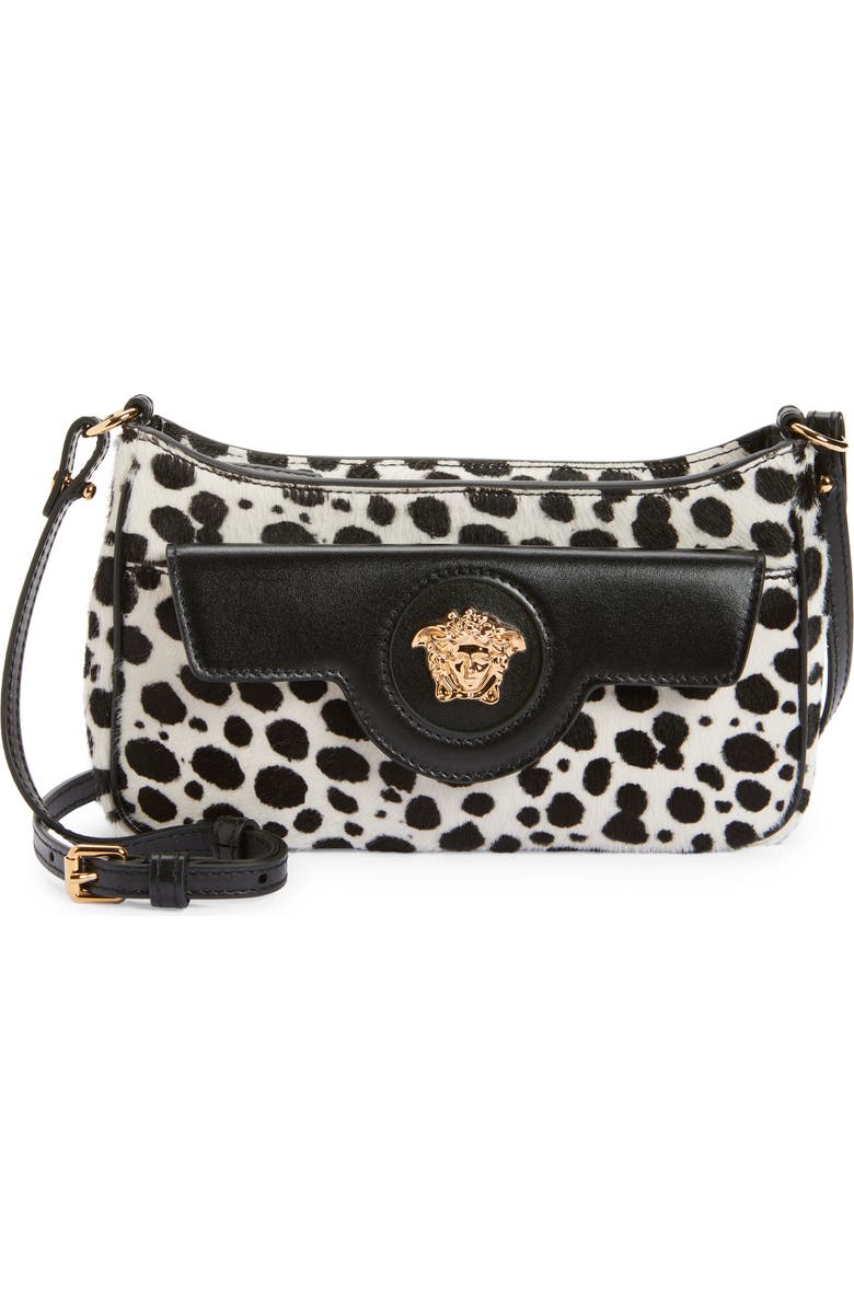 Versace Mini Medusa Genuine Calf Hair Shoulder Bag, Main, color,