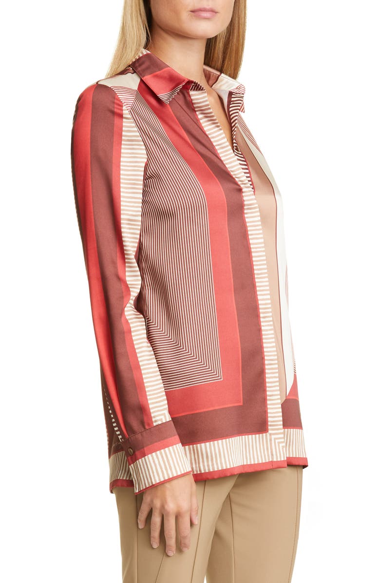Lafayette 148 New York Eric Prism Print Twill Blouse, Main, color,