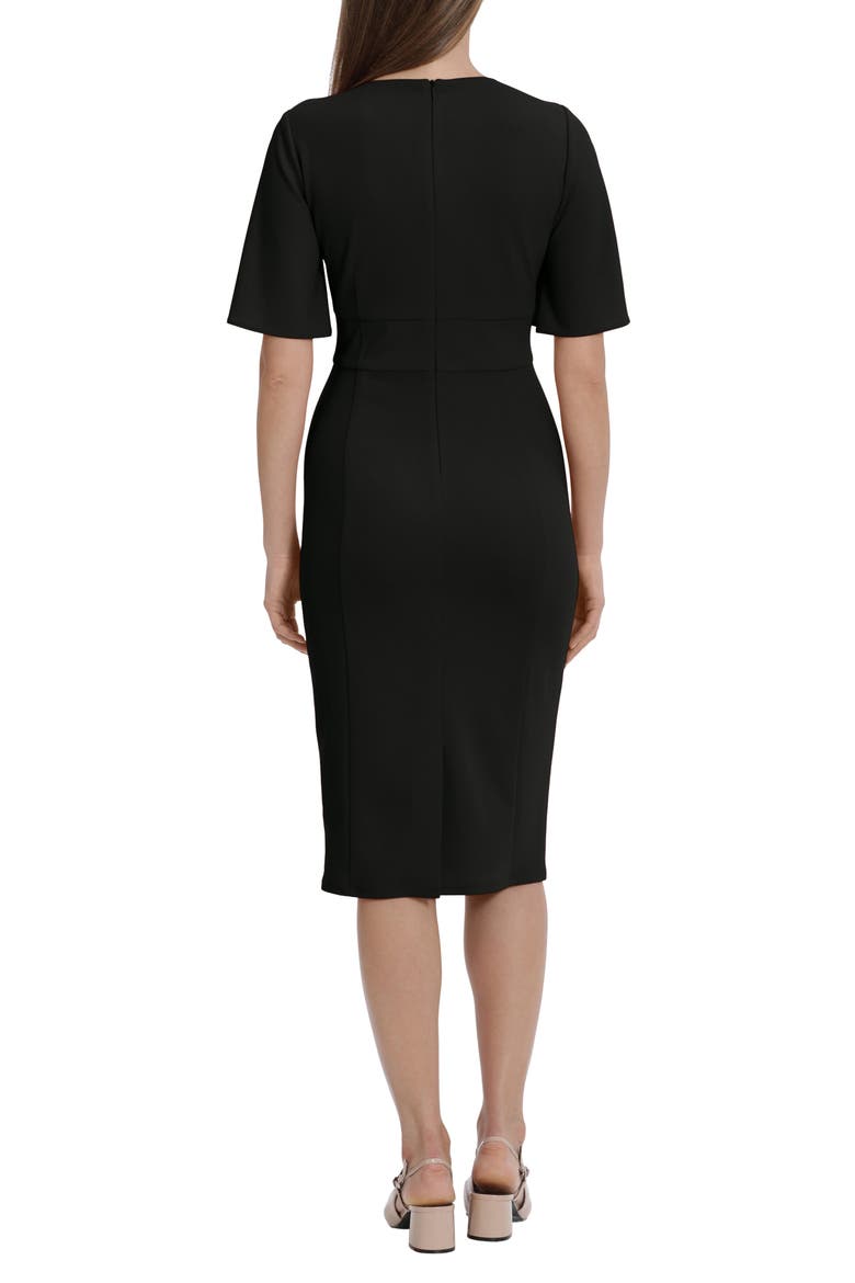 Flutter Sleeve Midi Dress, Alternate, color, BLACK