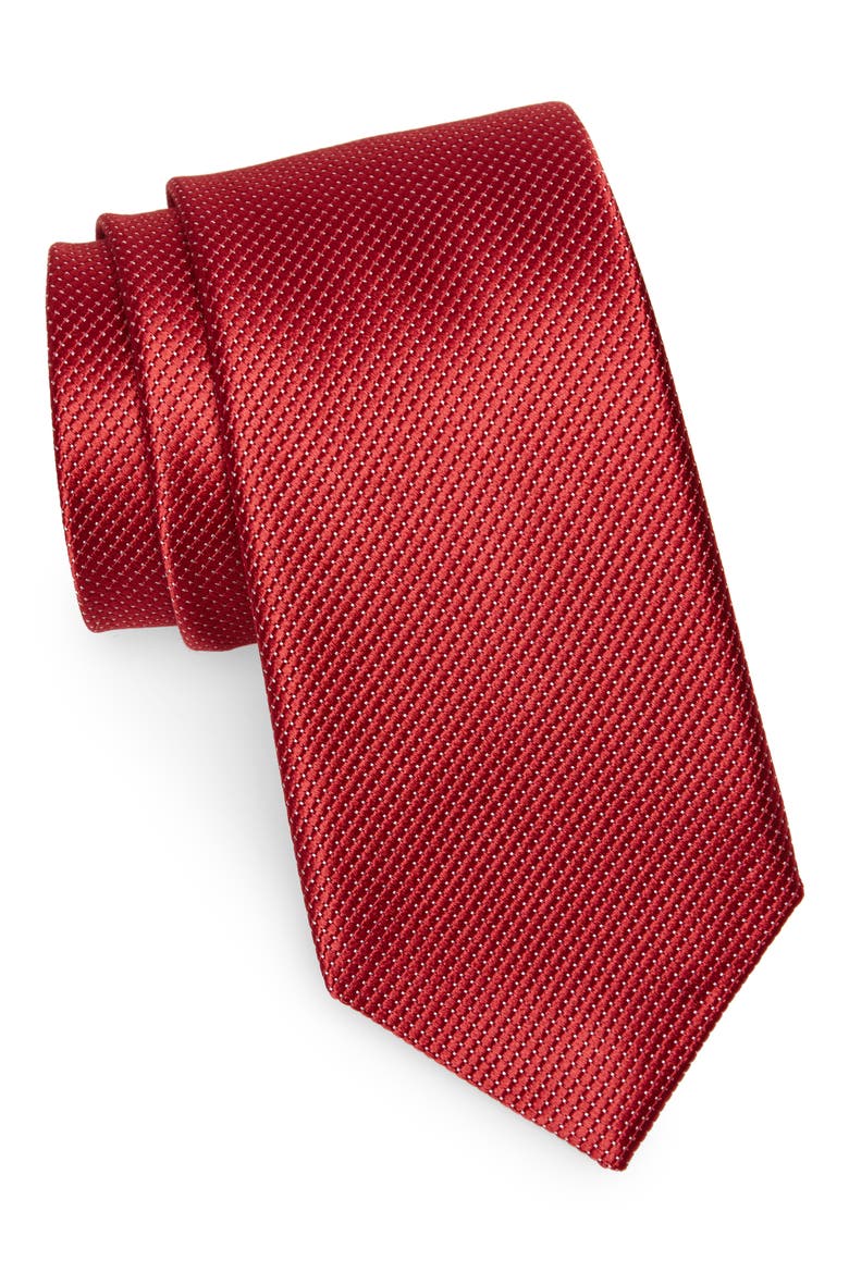 Vendôme Dot Silk Tie, Main, color, RED