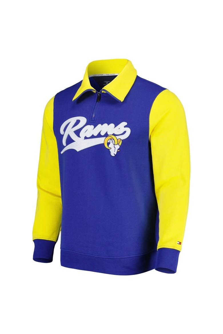 Men's Tommy Hilfiger Royal/Gold Los Angeles Rams Aiden Quarter-Zip Sweatshirt, Alternate, color, Royal