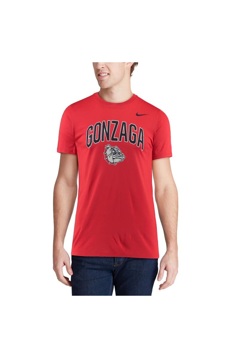 Nike Men's Nike Red Gonzaga Bulldogs Arch Over Logo Performance T-Shirt, Alternate, color, 