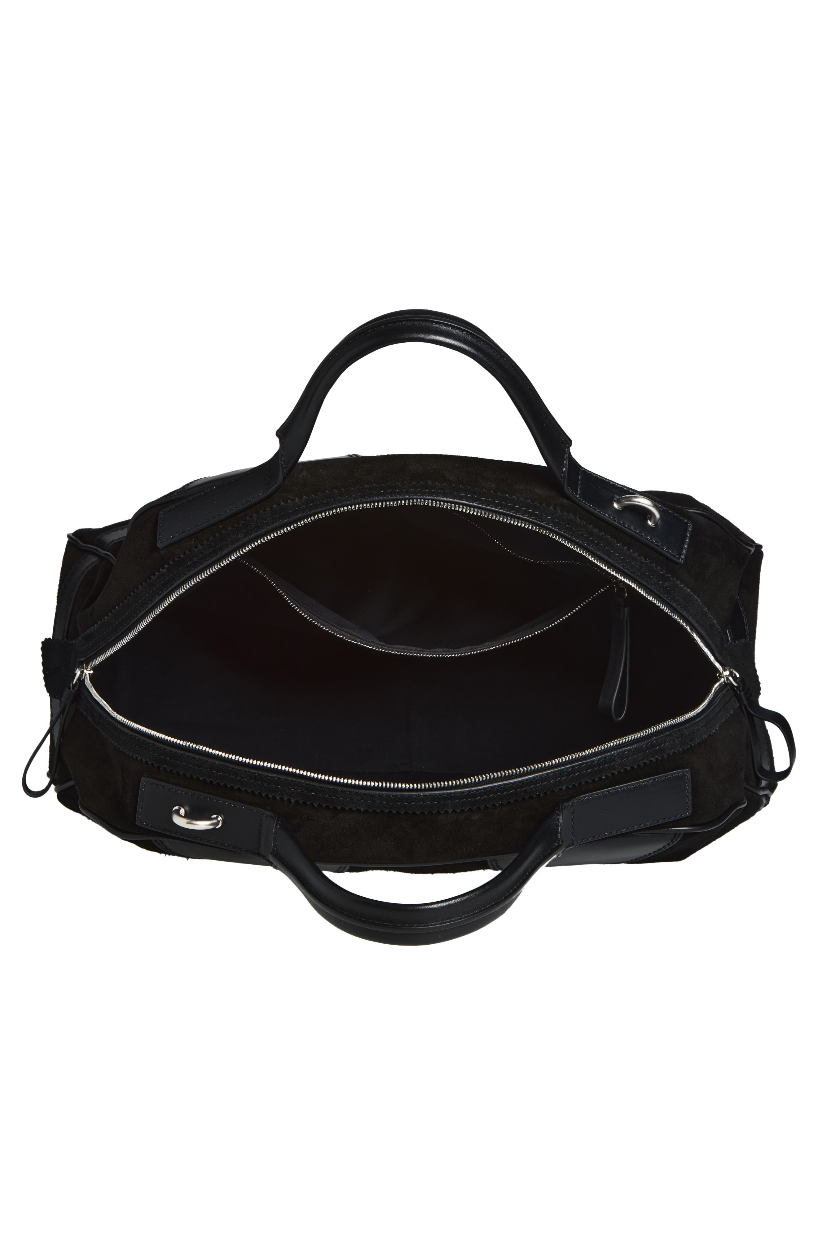 Dries Van Noten Suede Duffle Bag, Alternate, color, Black