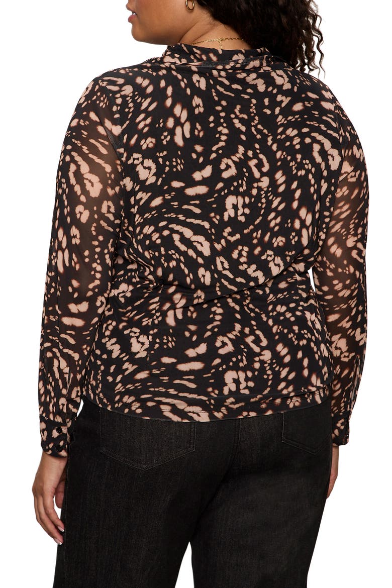 Fitted Mesh Button-Up Shirt, Alternate, color, NOCTURNAL BLACK
