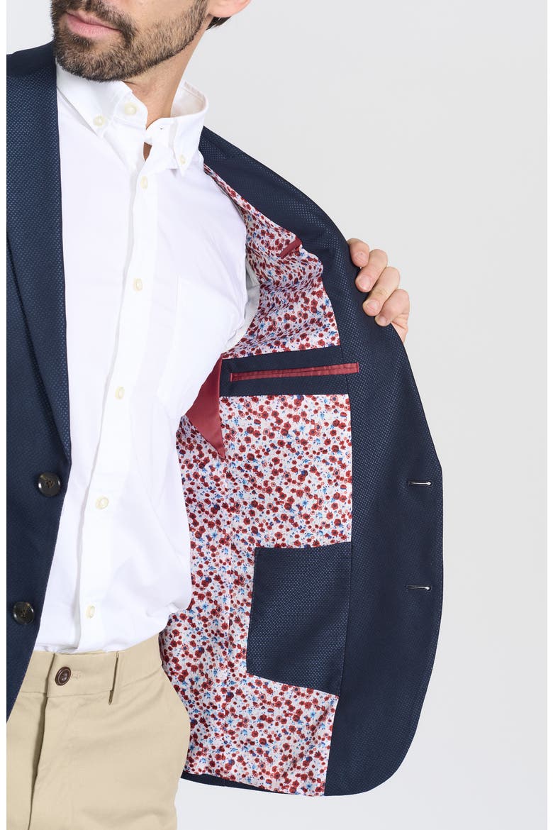 Slim Fit Geometric Printed Sport Coat, Alternate, color, NAVY