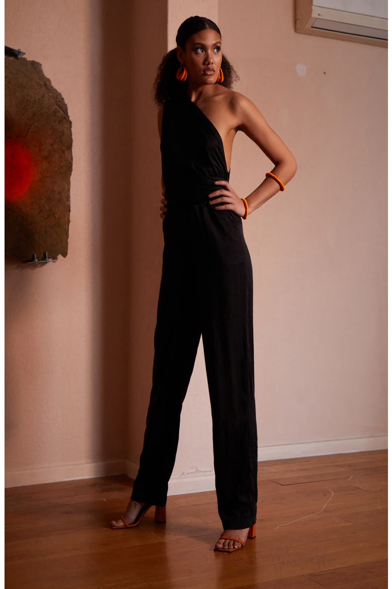 Umy Wrap Jumpsuit, Alternate, color, BLACK