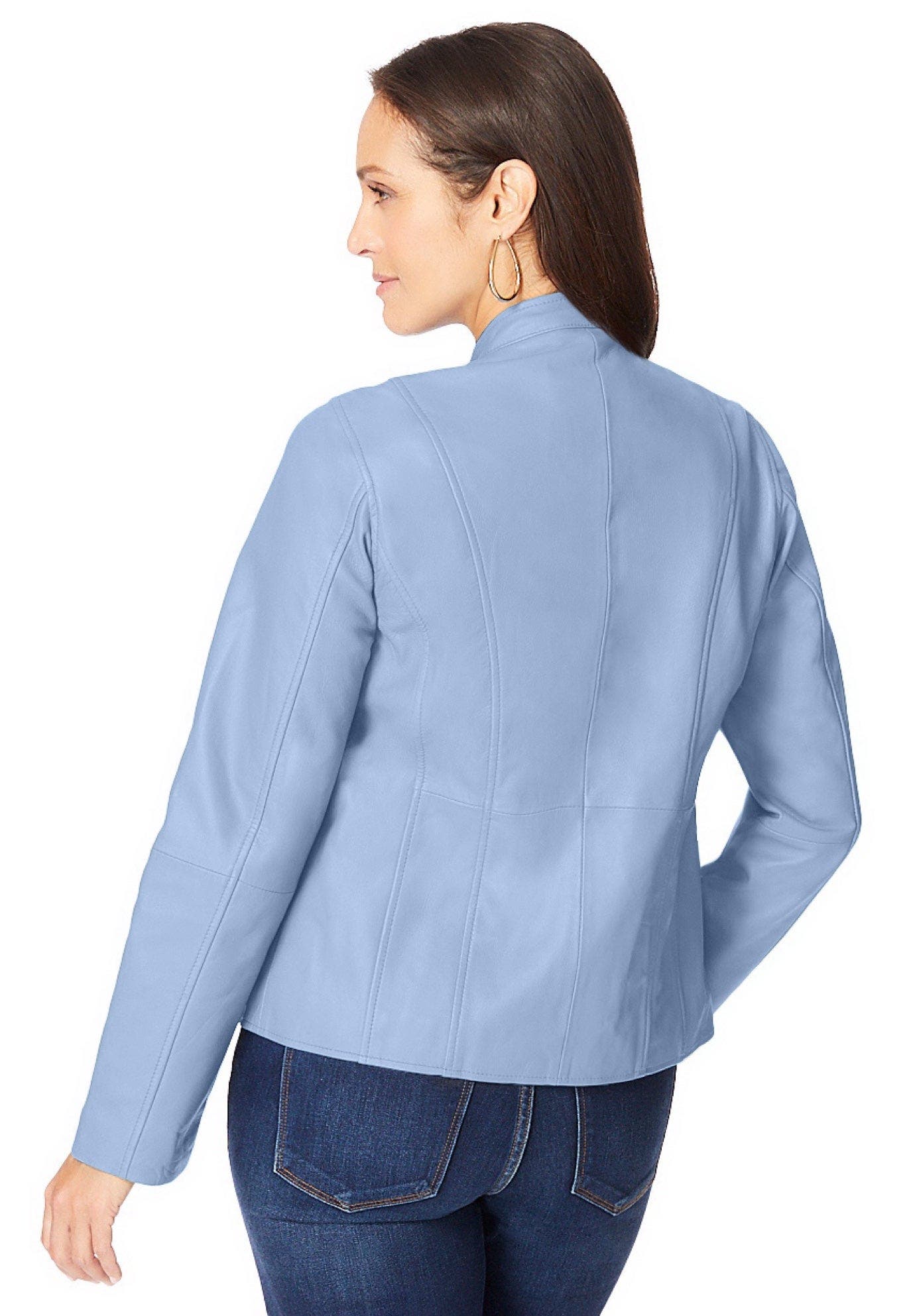 Jessica London Zip Front Leather Jacket — фото 4