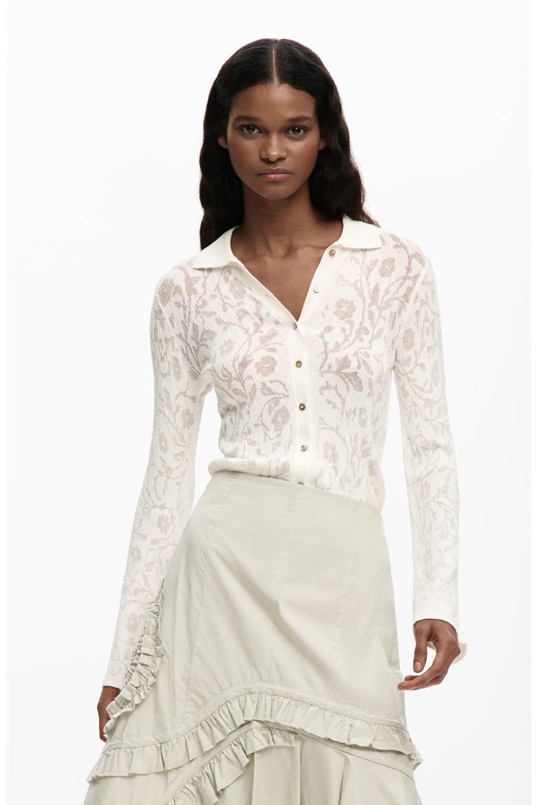 Ruffle Asymmetric Midi Skirt, Alternate, color, OFF WHITE