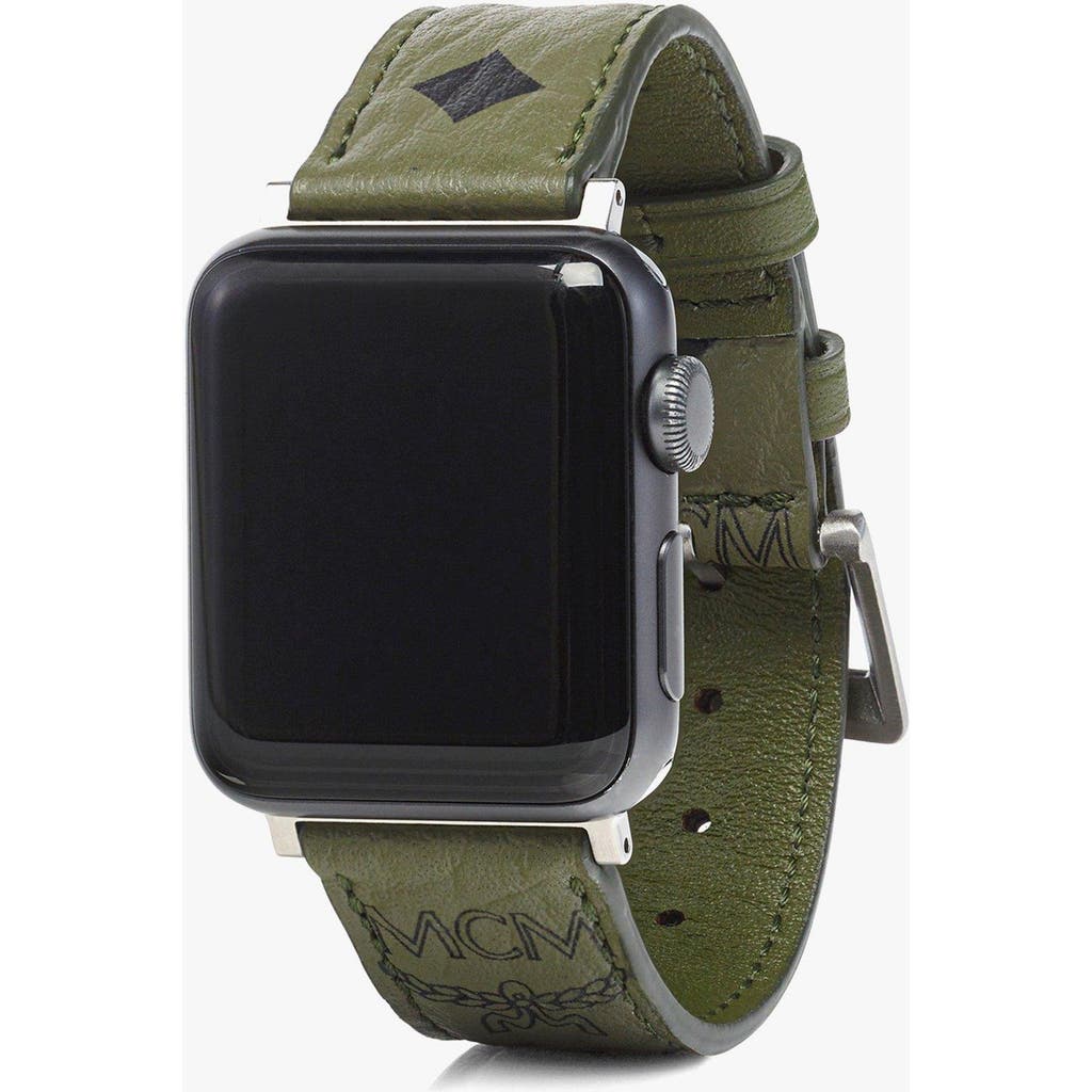 MCM 38mm Apple Watch Band in Visetos in Green  product