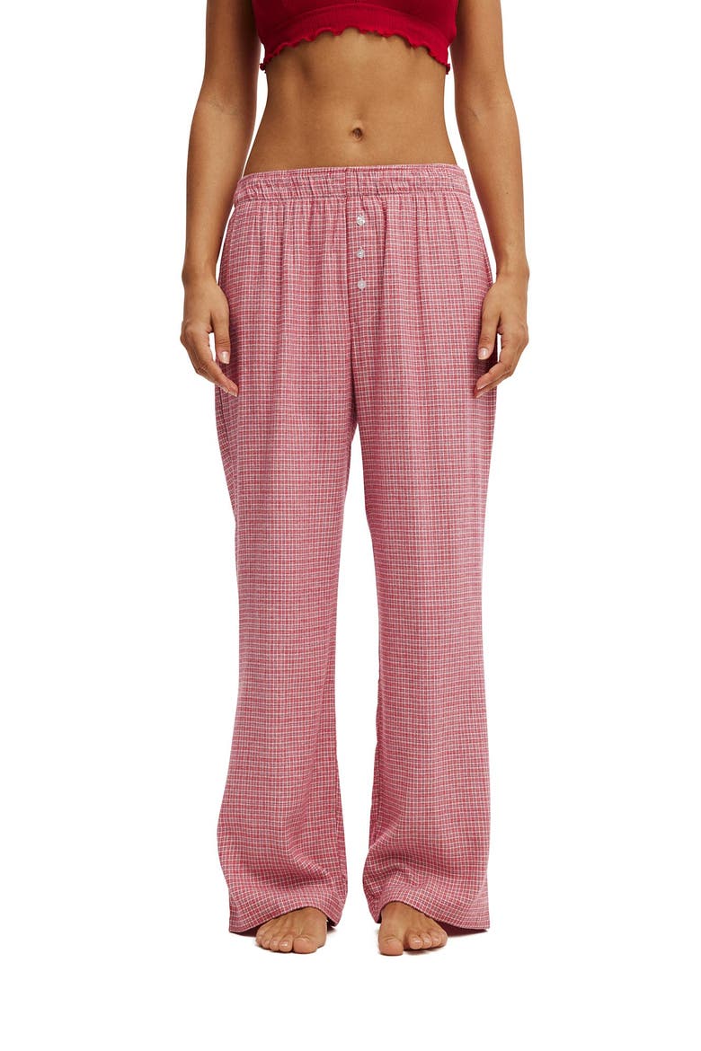 Women's Flannel Wide Leg Pant, Main, color, Charlotte Check Reds