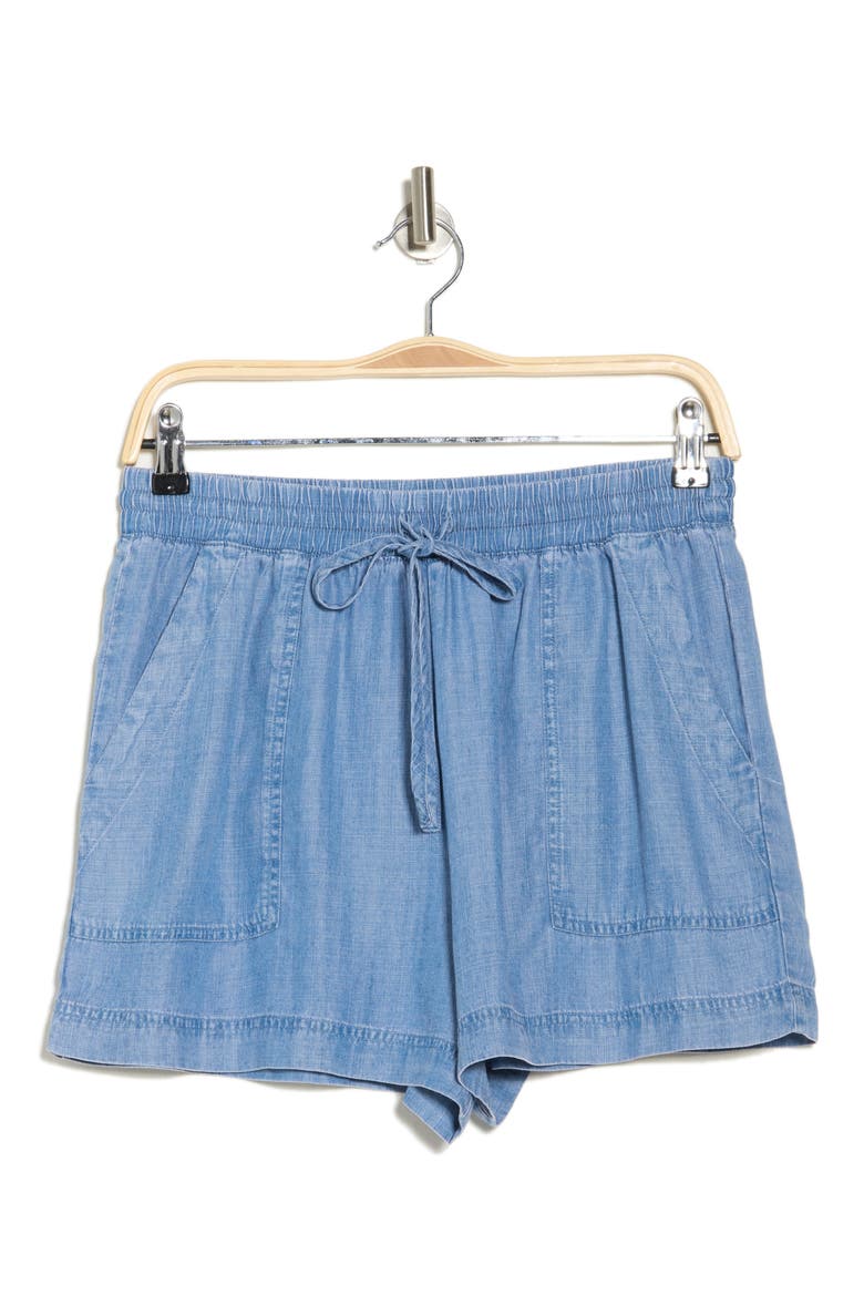 Marseilles Chambray Drawstring Shorts, Alternate, color, INDIGO