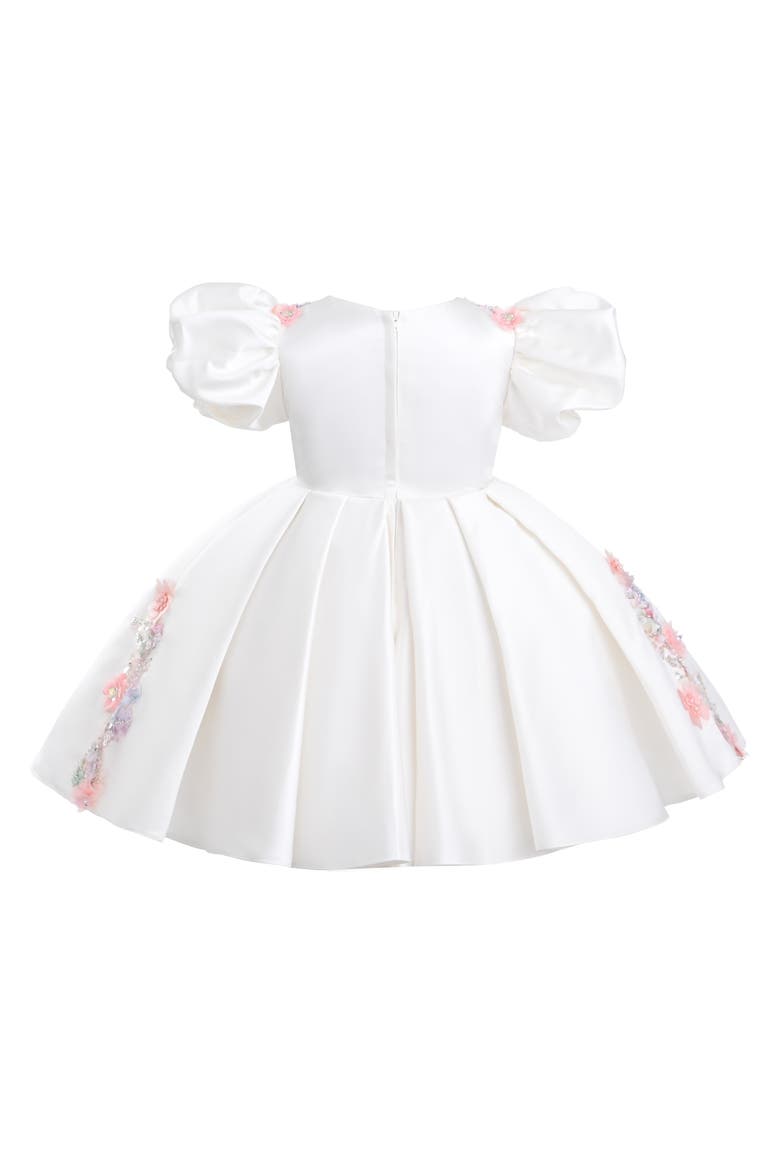 Noeline Floral Applique Dress, Alternate, color, White