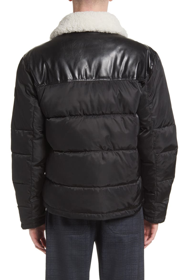 Vroni Mixed Media Puffer Jacket, Alternate, color, BLACK