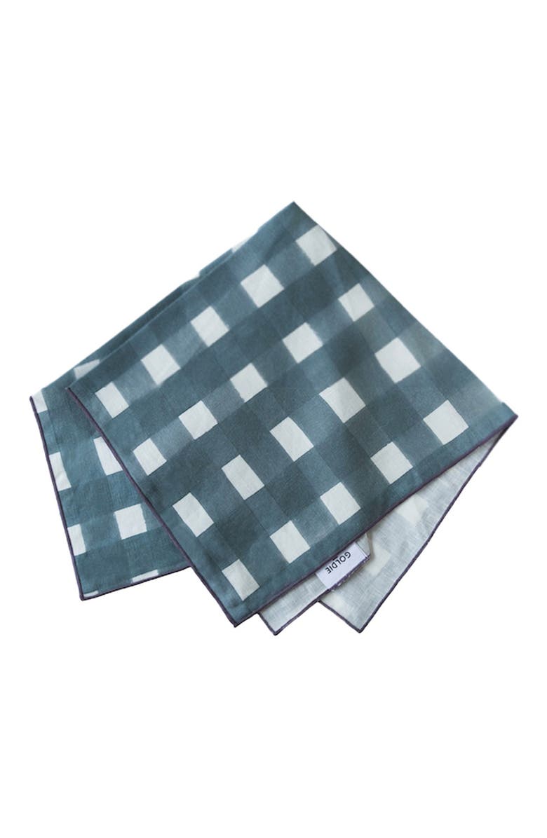 Goldie Home Blue Cross Hatch Napkin Set of 4, Alternate, color, Blue Cross Lavender Trim