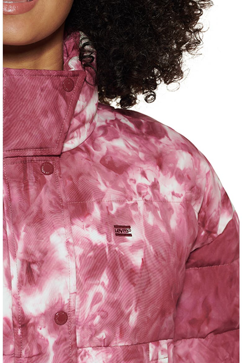 Levi's® Women's Puffer Jacket, Alternate, color, DARK PINK TIE DYE