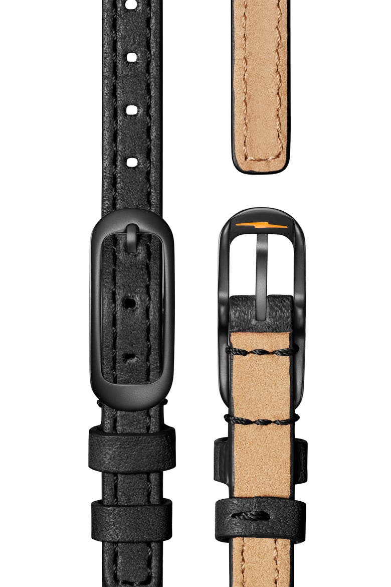 The Birdy Leather Strap Watch, 34mm, Alternate, color, BLACK