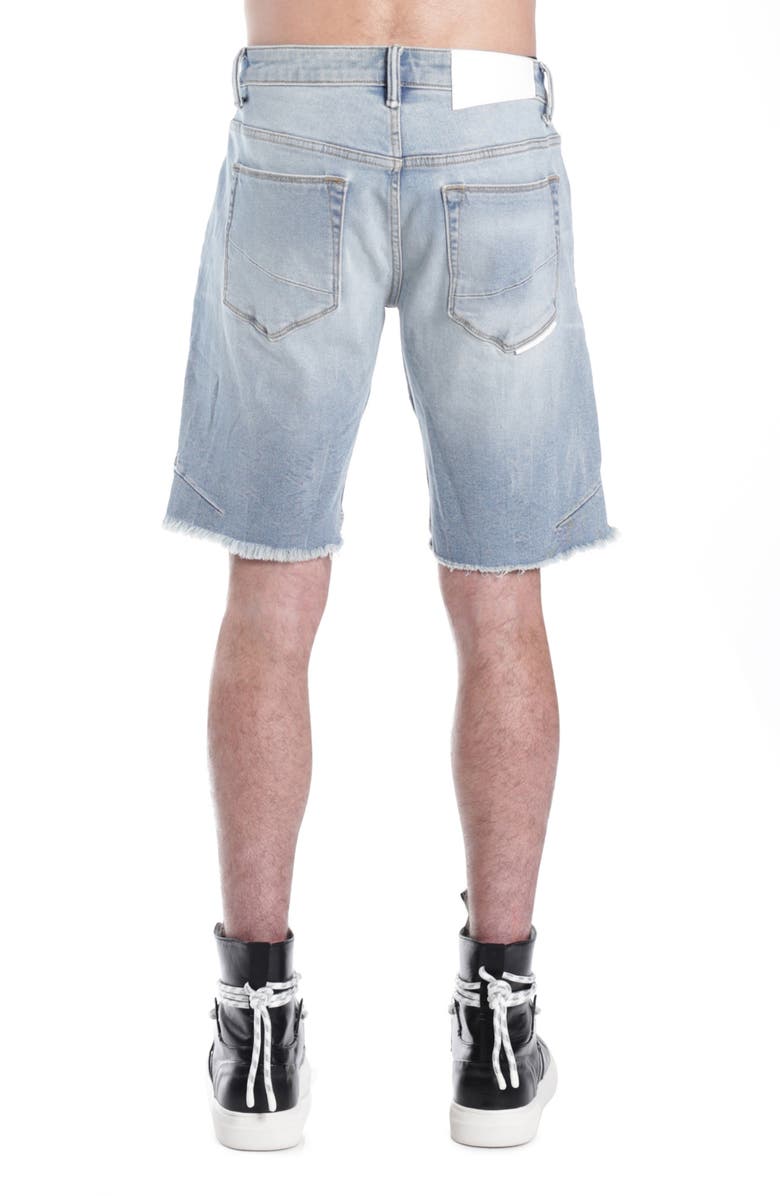 HVMAN Mero Slim Raw Hem Cutoff Denim Shorts, Alternate, color, Acid