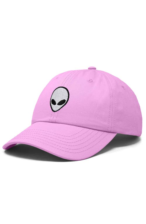 Dalix Alien Embroidered Classic Dad Cap In Light Pink