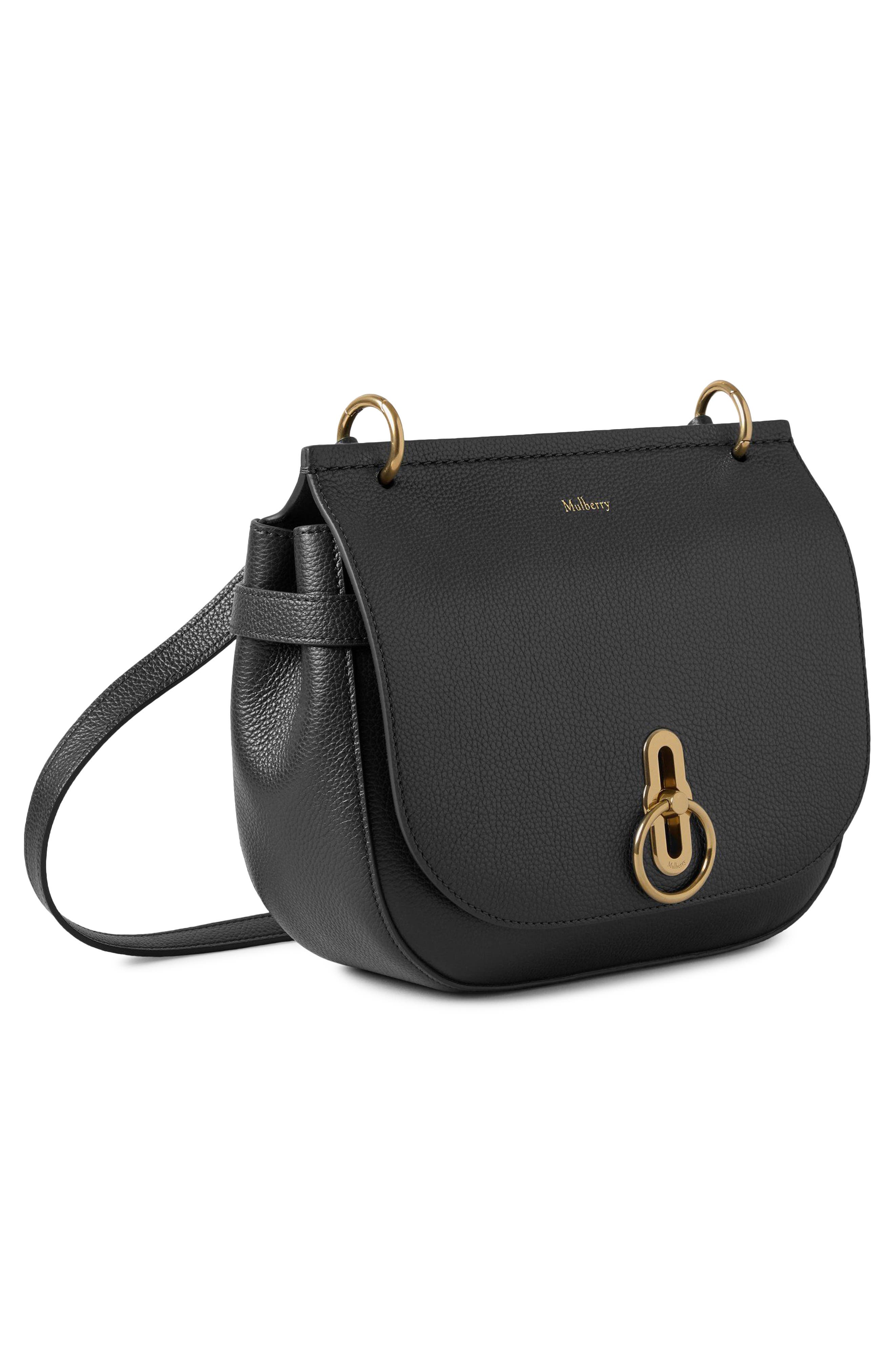 Mulberry Amberley Leather Satchel, Alternate, color, Black
