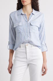 beachlunchlounge Fallon Crop Button-Up Shirt