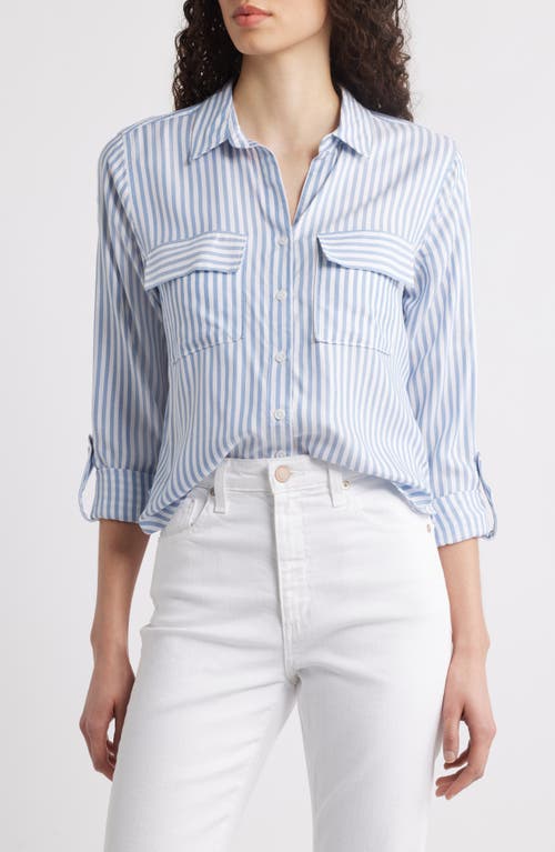 BEACHLUNCHLOUNGE BEACHLUNCHLOUNGE FALLON CROP BUTTON-UP SHIRT 