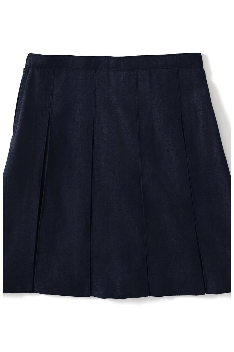 School Uniform Girls Solid Box Pleat Skirt Below the Knee, Alternate, color, Classic Navy