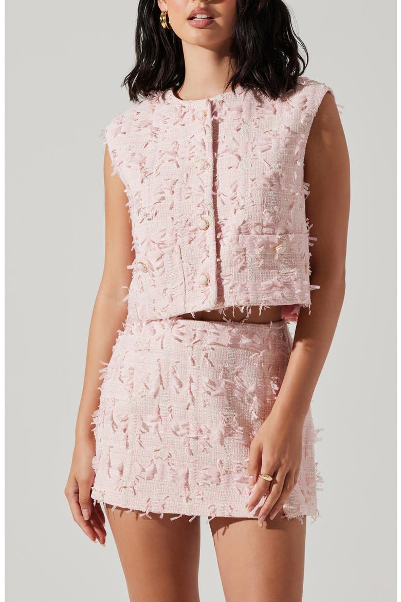 Francie Vest, Main, color, PINK JACQUARD TWEED