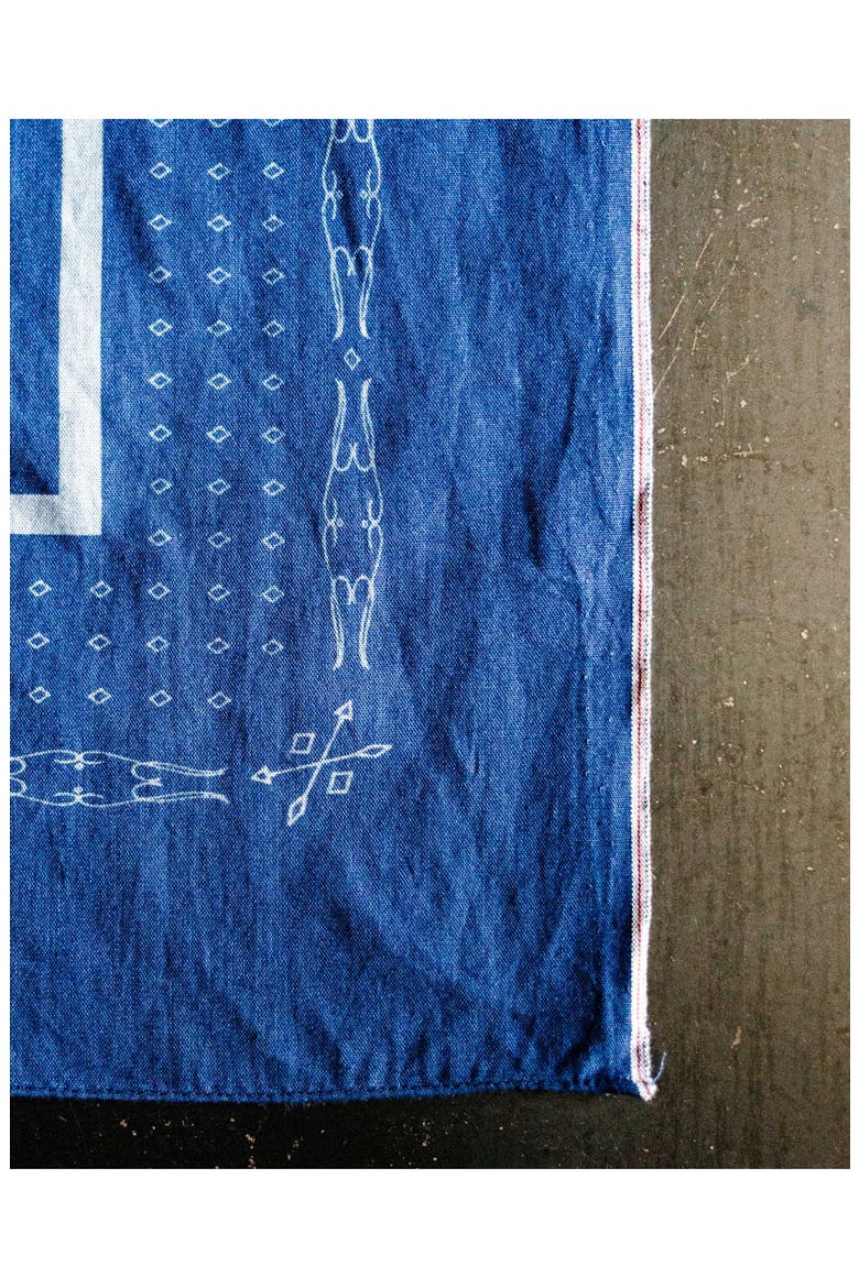 Printed Logo Cotton Bandana, Alternate, color, INDACO