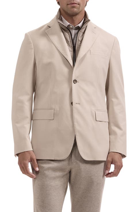 Three Button Blazer with Quilted Bib