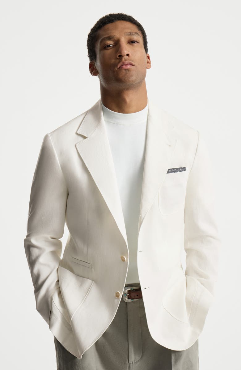 Brunello Cucinelli Linen deconstructed blazer, Alternate, color, Panama